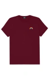 Dalix Womens Rainbow Jersey Relaxed Tee In Burgundy