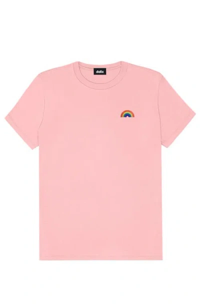 Dalix Womens Rainbow Jersey Relaxed Tee In Pink