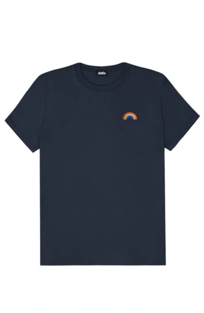 Dalix Womens Rainbow Jersey Relaxed Tee In Blue