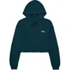 Dalix Womens Salty Midweight Fleece Cropped Hooded Sweatshirt