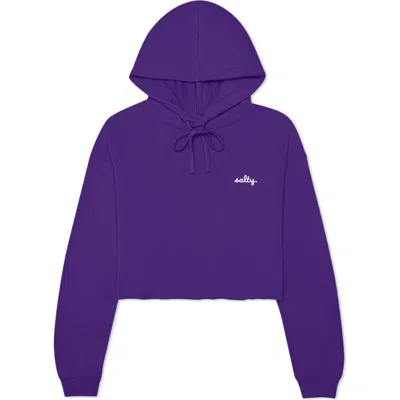 Dalix Womens Salty Midweight Fleece Cropped Hooded Sweatshirt