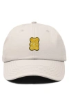 Dalix Yellow Gummy Embroidered Dad Cap In Beige