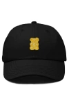 Dalix Yellow Gummy Embroidered Dad Cap In Black