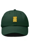 Dalix Yellow Gummy Embroidered Dad Cap In Green