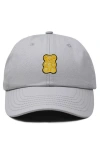 Dalix Yellow Gummy Embroidered Dad Cap In Gray