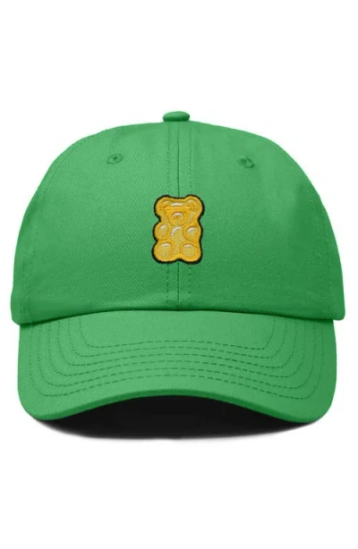 Dalix Yellow Gummy Embroidered Dad Cap In Green