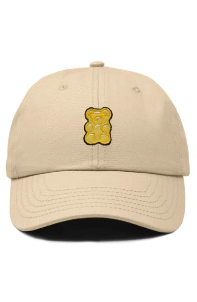 Dalix Yellow Gummy Embroidered Dad Cap In Neutral