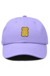 Dalix Yellow Gummy Embroidered Dad Cap In Lavender