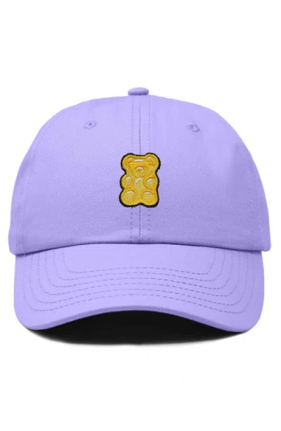 Dalix Yellow Gummy Embroidered Dad Cap In Lavender
