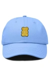 Dalix Yellow Gummy Embroidered Dad Cap In Blue