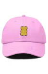 Dalix Yellow Gummy Embroidered Dad Cap In Pink