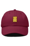 Dalix Yellow Gummy Embroidered Dad Cap In Red
