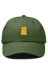 Dalix Yellow Gummy Embroidered Dad Cap In Olive