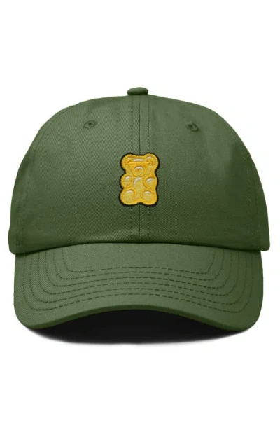 Dalix Yellow Gummy Embroidered Dad Cap In Green