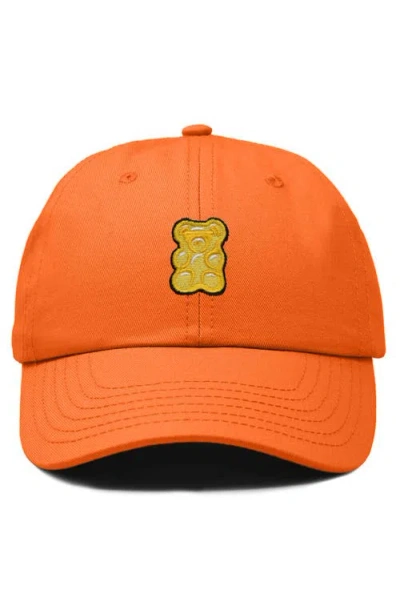 Dalix Yellow Gummy Embroidered Dad Cap In Orange