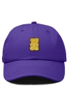 Dalix Yellow Gummy Embroidered Dad Cap In Purple