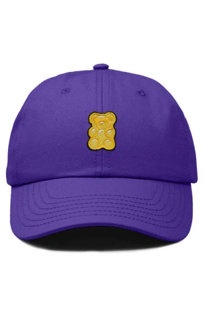 Dalix Yellow Gummy Embroidered Dad Cap In Purple