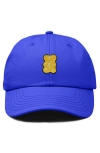 Dalix Yellow Gummy Embroidered Dad Cap In Blue