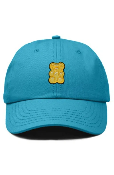 Dalix Yellow Gummy Embroidered Dad Cap In Teal