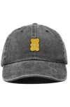 Dalix Yellow Gummy Embroidered Dad Cap In Washed Black