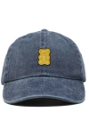 Dalix Yellow Gummy Embroidered Dad Cap In Blue