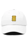Dalix Yellow Gummy Embroidered Dad Cap In White