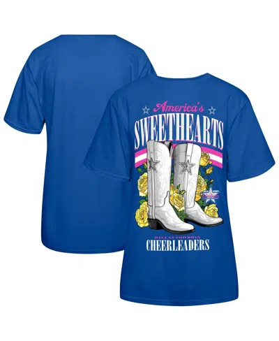 Dallas Cowboys Women's Royal  Cheerleaders Sweetheart Boots T-shirt In Blue