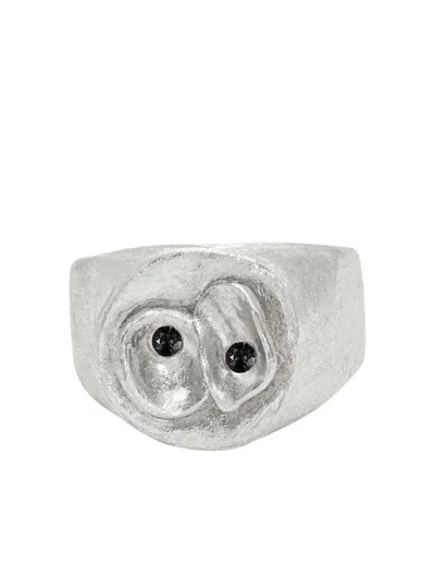 D'alma Twin Volcano Signet Ring In Silver