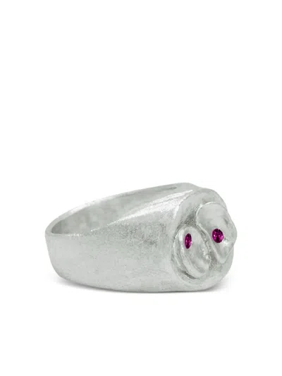 D'alma Twin Volcano Signet Ring In Silver