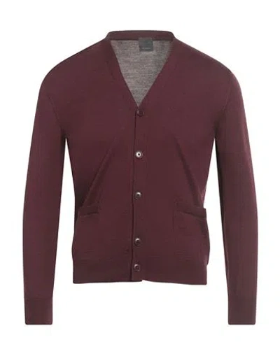 Dalmine Man Cardigan Garnet Size 38 Merino Wool