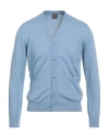 Dalmine Man Cardigan Pastel Blue Size 40 Merino Wool