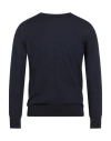 Dalmine Man Sweater Midnight Blue Size 38 Merino Wool In Blue