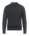 Dalmine Man Turtleneck Charcoal Size 42 Merino Wool In Gray