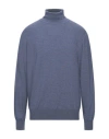 Dalmine Man Turtleneck Slate Blue Size 40 Merino Wool