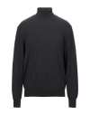 Dalmine Man Turtleneck Charcoal Size 42 Merino Wool In Gray