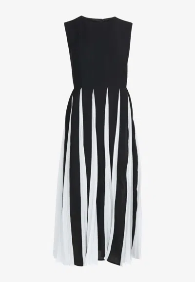 Dalood Sleeveless Midi Paneled Dress In Black