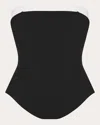 Dalood Women's Color-block Crepe Bustier Top In Black