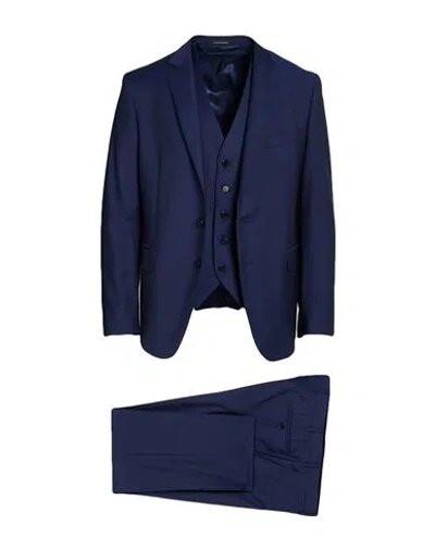 Dalton & Forsythe Man Suit Navy Size 48 Virgin Wool In Blue