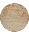 Dalyn Burano Washable Bu2 8'x8' Round Area Rug In Brown