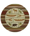 Dalyn Excursion Ex3 8'x8' Round Area Rug In Cinnabar