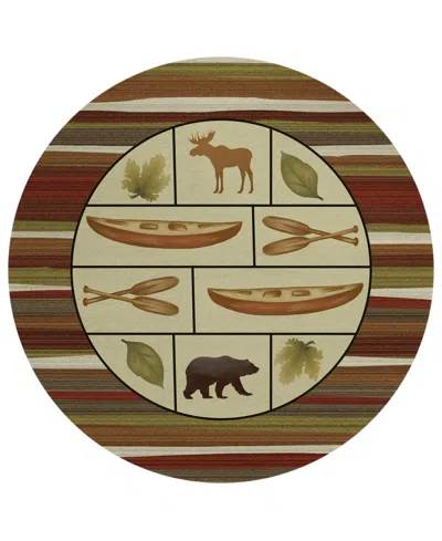 Dalyn Excursion Ex3 8'x8' Round Area Rug In Cinnabar
