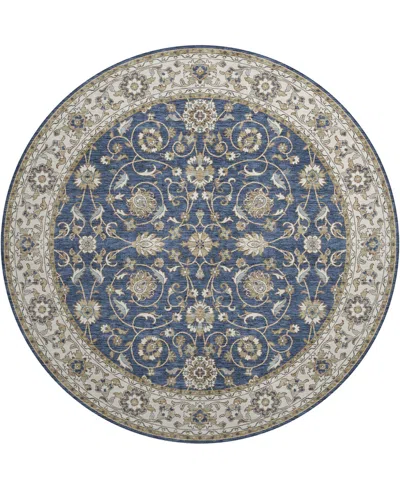 Dalyn Hatay Washable Hy1 8'x8' Round Area Rug In Navy