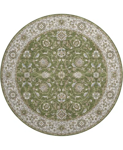 Dalyn Hatay Washable Hy1 8'x8' Round Area Rug In Olive
