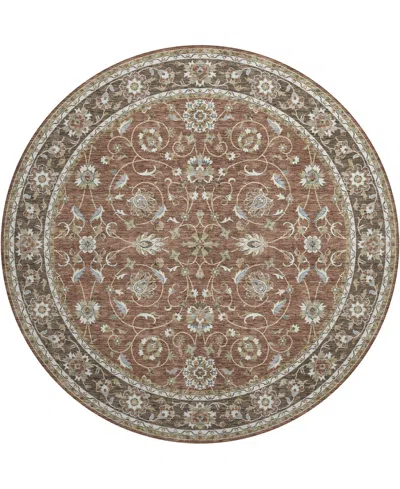 Dalyn Hatay Washable Hy1 8'x8' Round Area Rug In Paprika