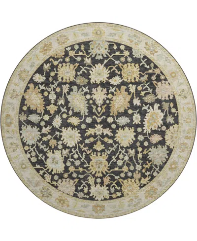Dalyn Hatay Washable Hy2 8'x8' Round Area Rug In Black