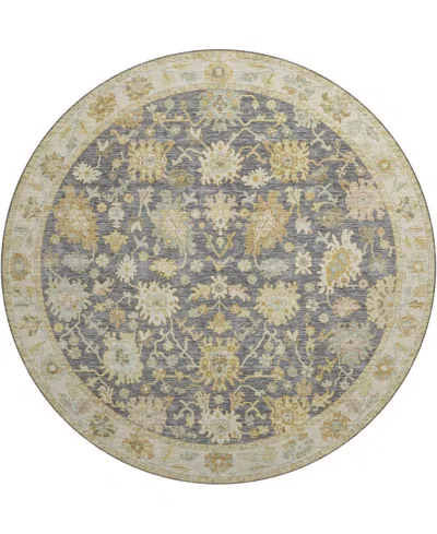 Dalyn Hatay Washable Hy2 8'x8' Round Area Rug In Gray
