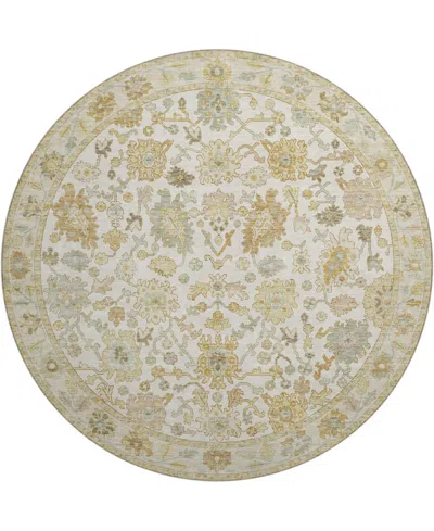 Dalyn Hatay Washable Hy2 8'x8' Round Area Rug In Ivory