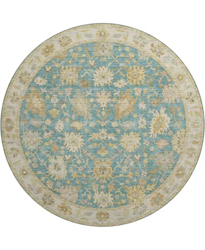 Dalyn Hatay Washable Hy2 8'x8' Round Area Rug In Teal