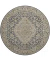 Dalyn Hatay Washable Hy3 8'x8' Round Area Rug In Charcoal