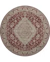 Dalyn Hatay Washable Hy3 8'x8' Round Area Rug In Maroon